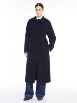Long wool broadcloth coat
