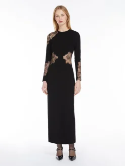 Long, wool crêpe dress