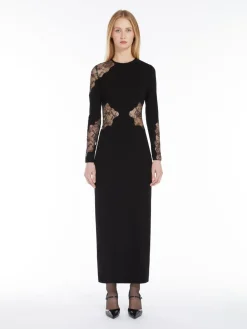 Long, wool crêpe dress