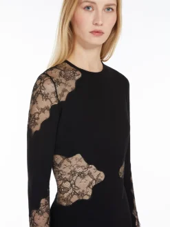 Long, wool crêpe dress