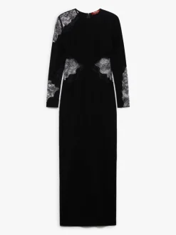 Long, wool crêpe dress