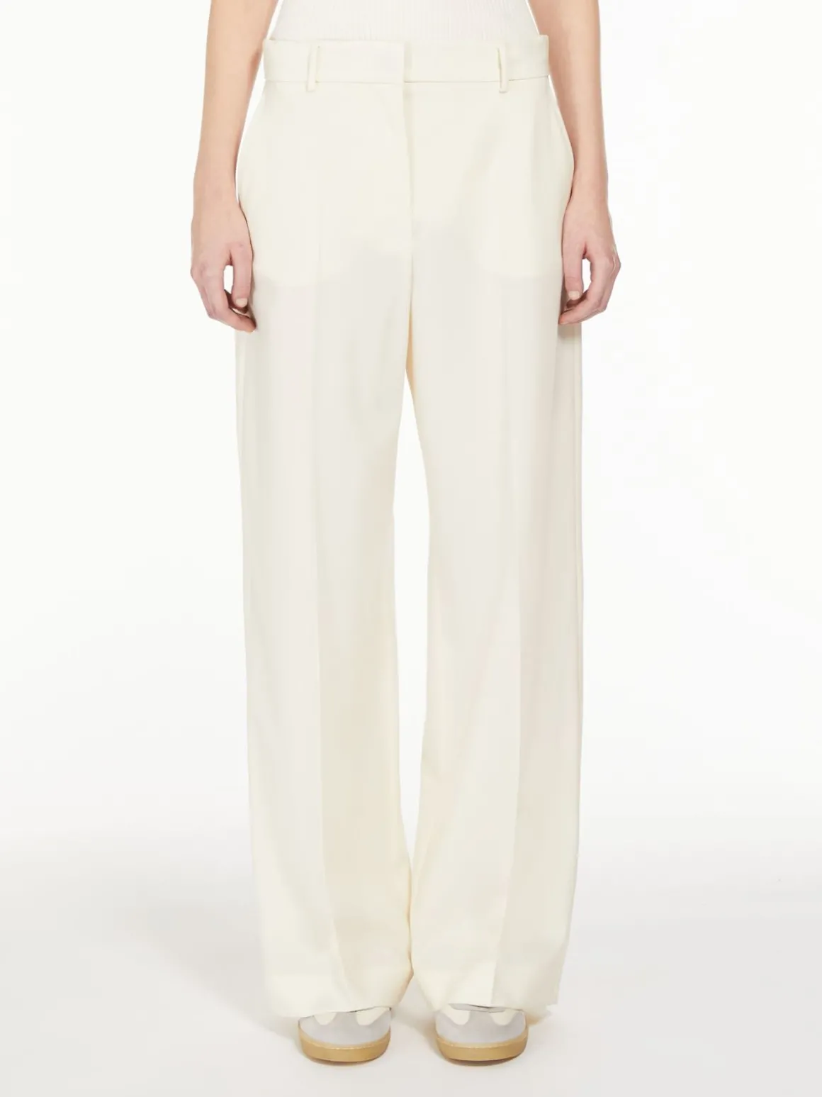Long wool trousers