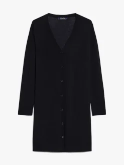 Long wool yarn cardigan