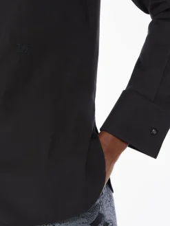 Men’s-style cotton crepe shirt