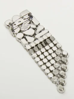 Metal and rhinestone brooch