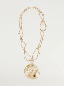 Metal brooch necklace