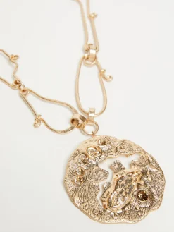 Metal brooch necklace