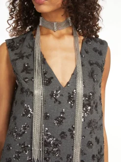 Metal scarf necklace