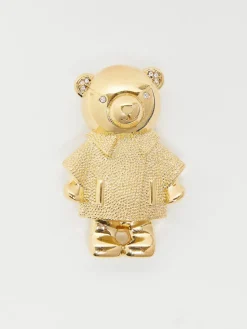 Metal teddy bear brooch