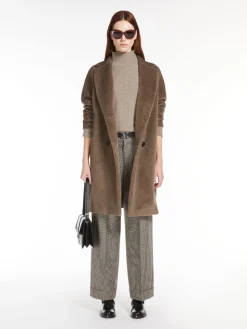 Midi alpaca and wool coat