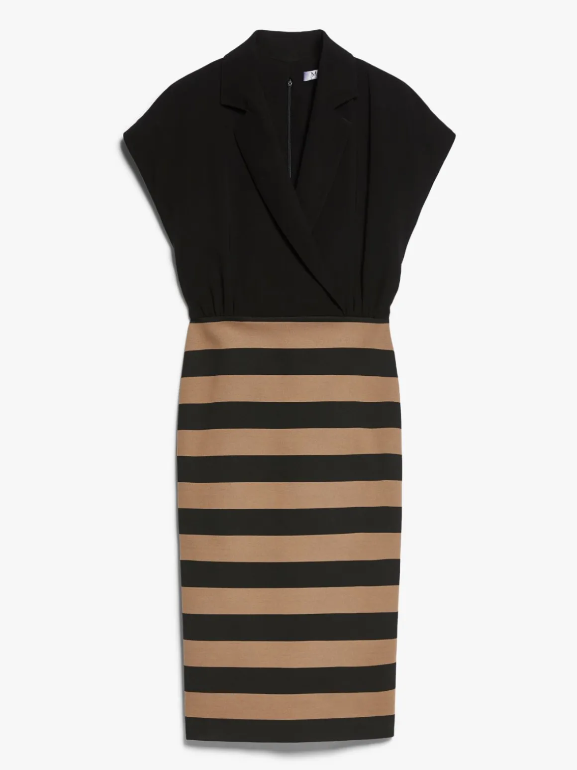 Midi dress in jersey and cady