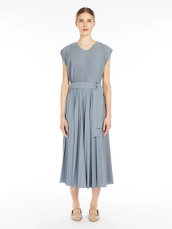 Midi dress in pleated jersey