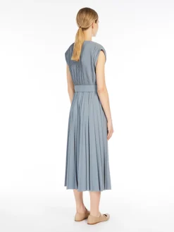Midi dress in pleated jersey