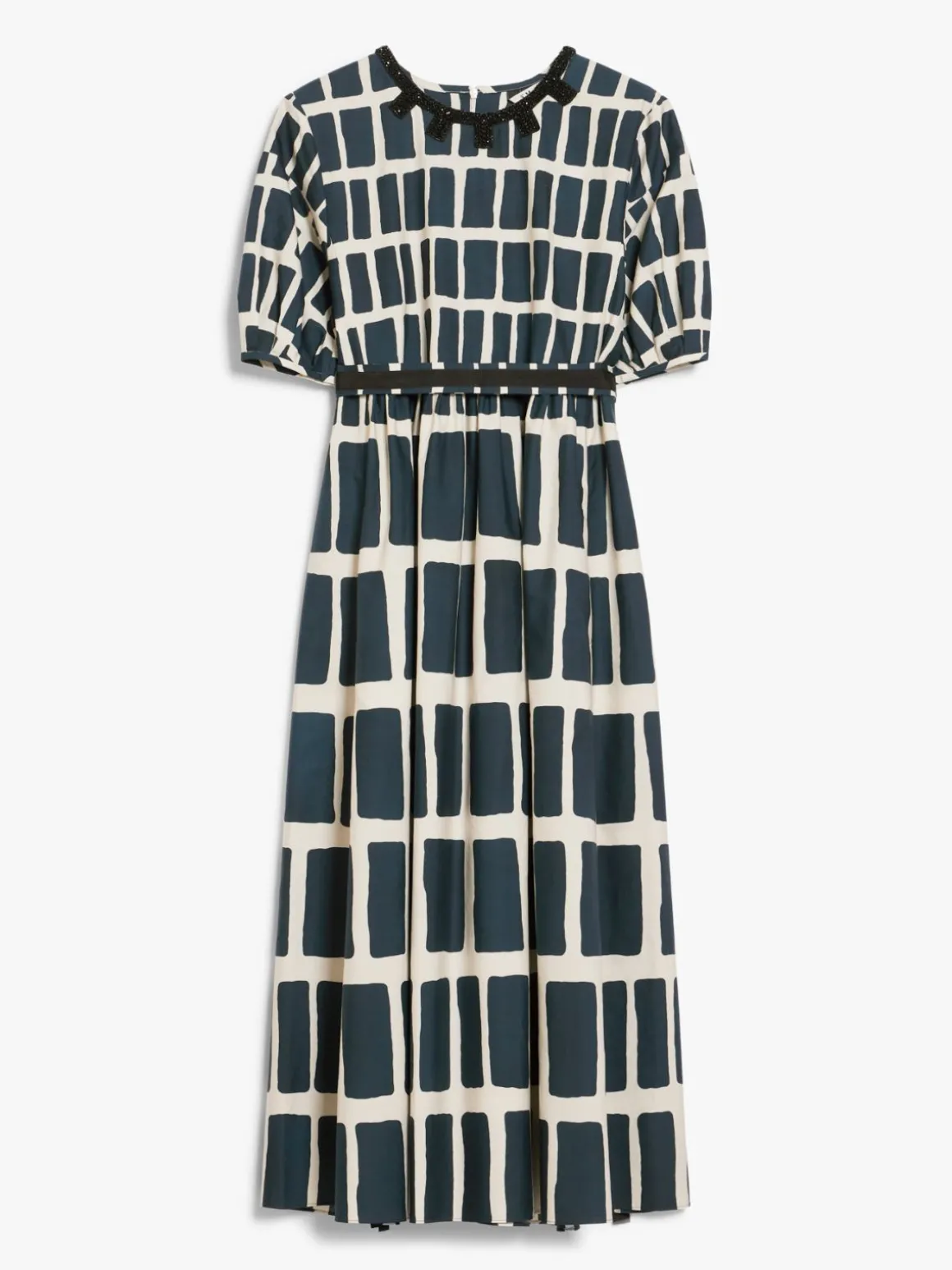 Midi dress in printed poplin