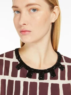 Midi dress in printed poplin