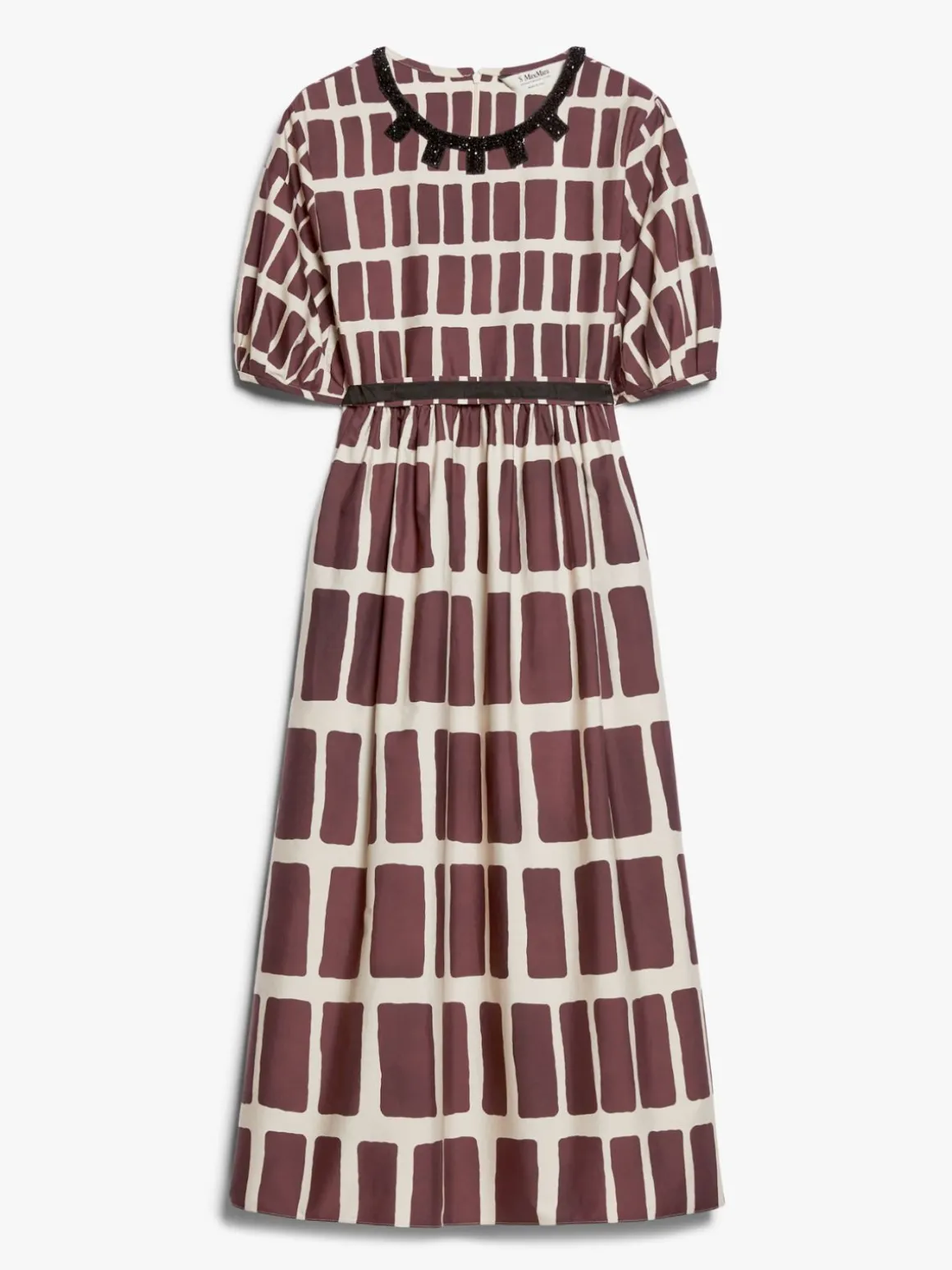Midi dress in printed poplin
