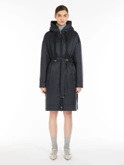 Midi parka in water-repellent canvas