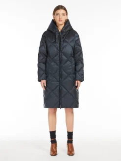 Midi parka in water-repellent canvas