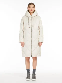 Midi parka in water-repellent canvas