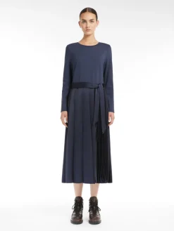 Milano-knit long jersey dress