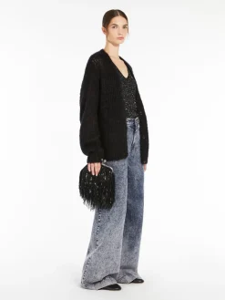 Mohair yarn cardigan