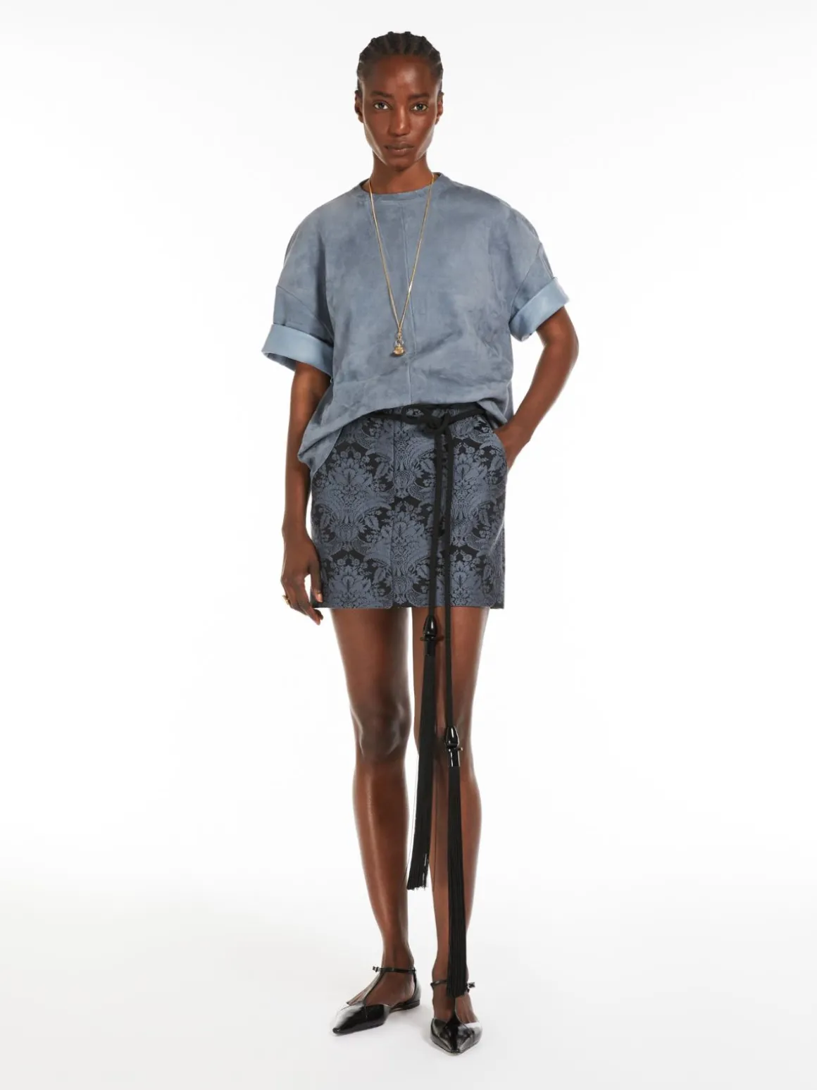 Nappa leather blouse