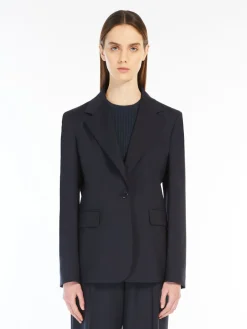 Natural stretch wool blazer
