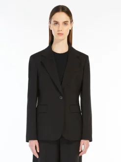 Natural stretch wool blazer