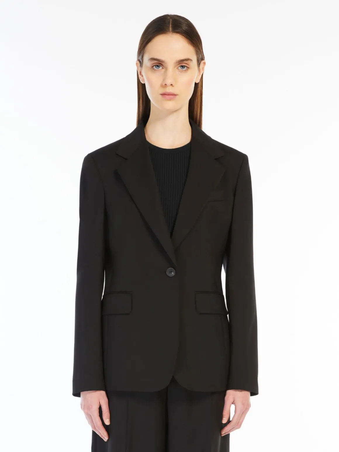 Natural stretch wool blazer