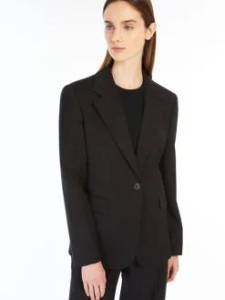 Natural stretch wool blazer
