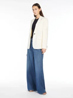 Natural stretch wool blazer
