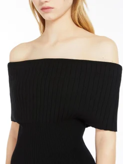Off-the-shoulder knit dress