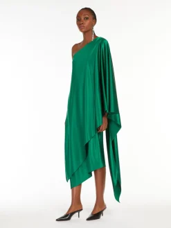 One-shoulder silk dress