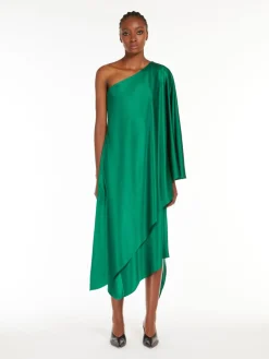 One-shoulder silk dress