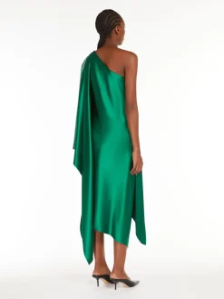 One-shoulder silk dress