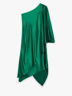 One-shoulder silk dress