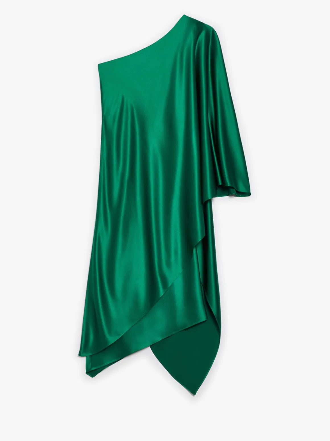 One-shoulder silk dress