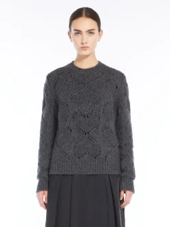 Open-knit wool-blend sweater
