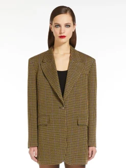 Oversize blazer in wool and cotton