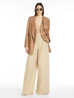 Oversize stretch cotton trousers