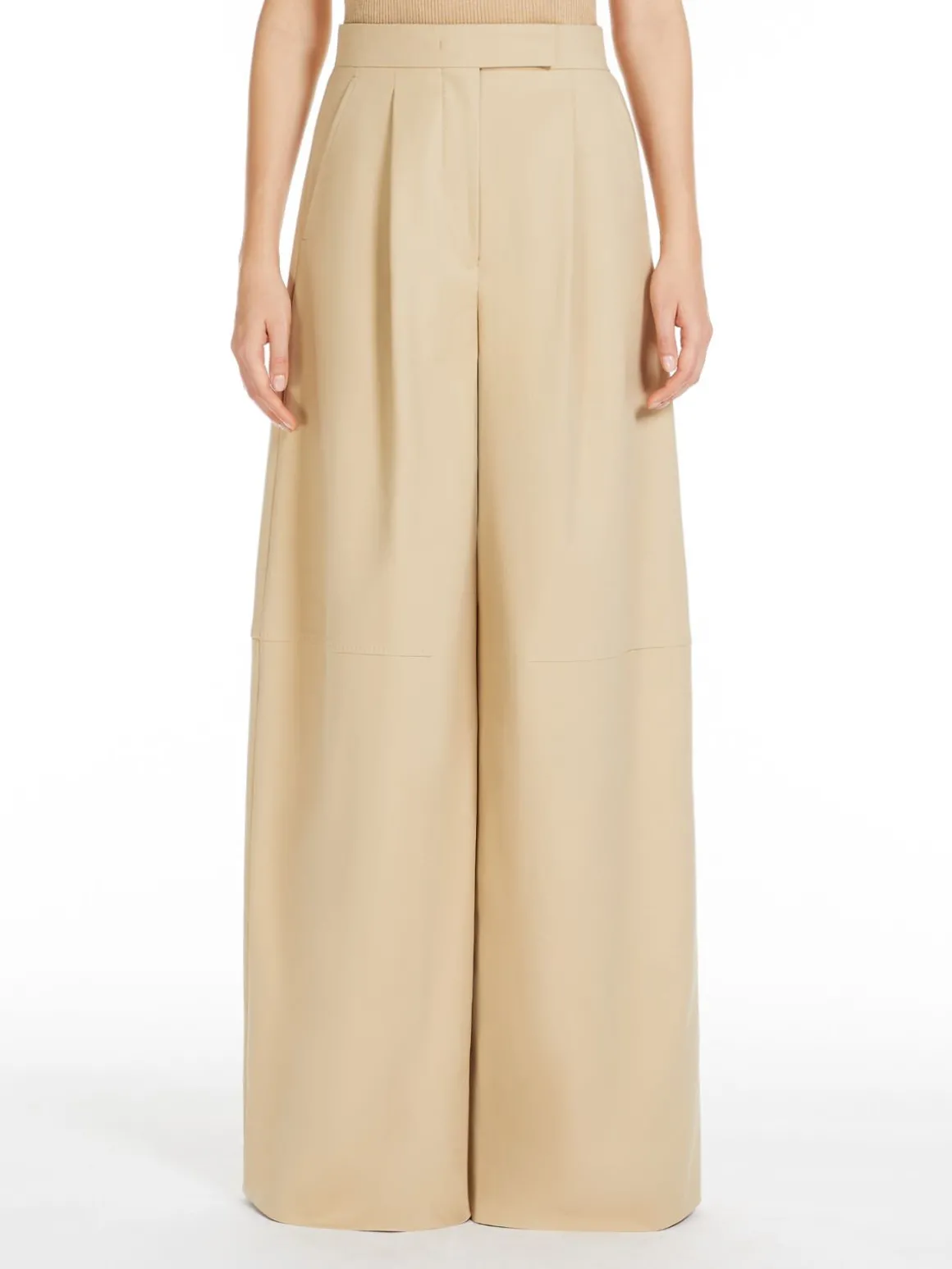 Oversize stretch cotton trousers