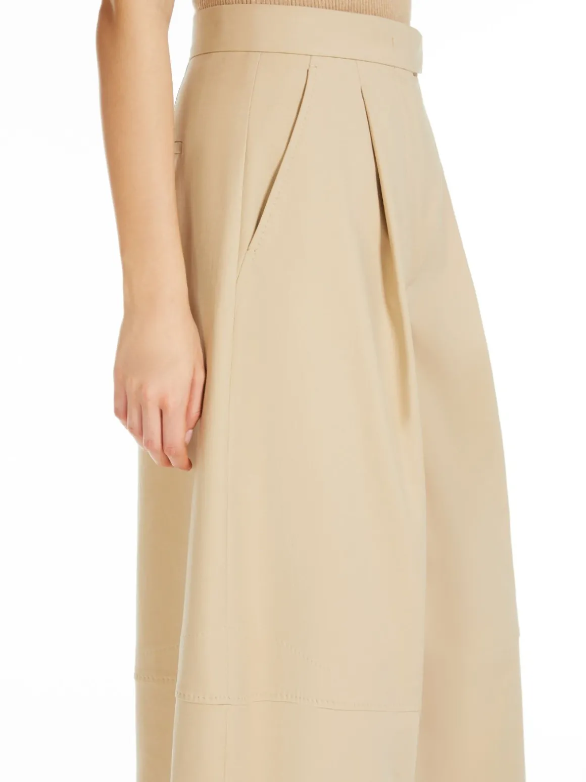 Oversize stretch cotton trousers