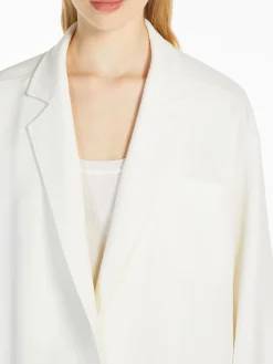 Oversize stretch-wool canvas jacket