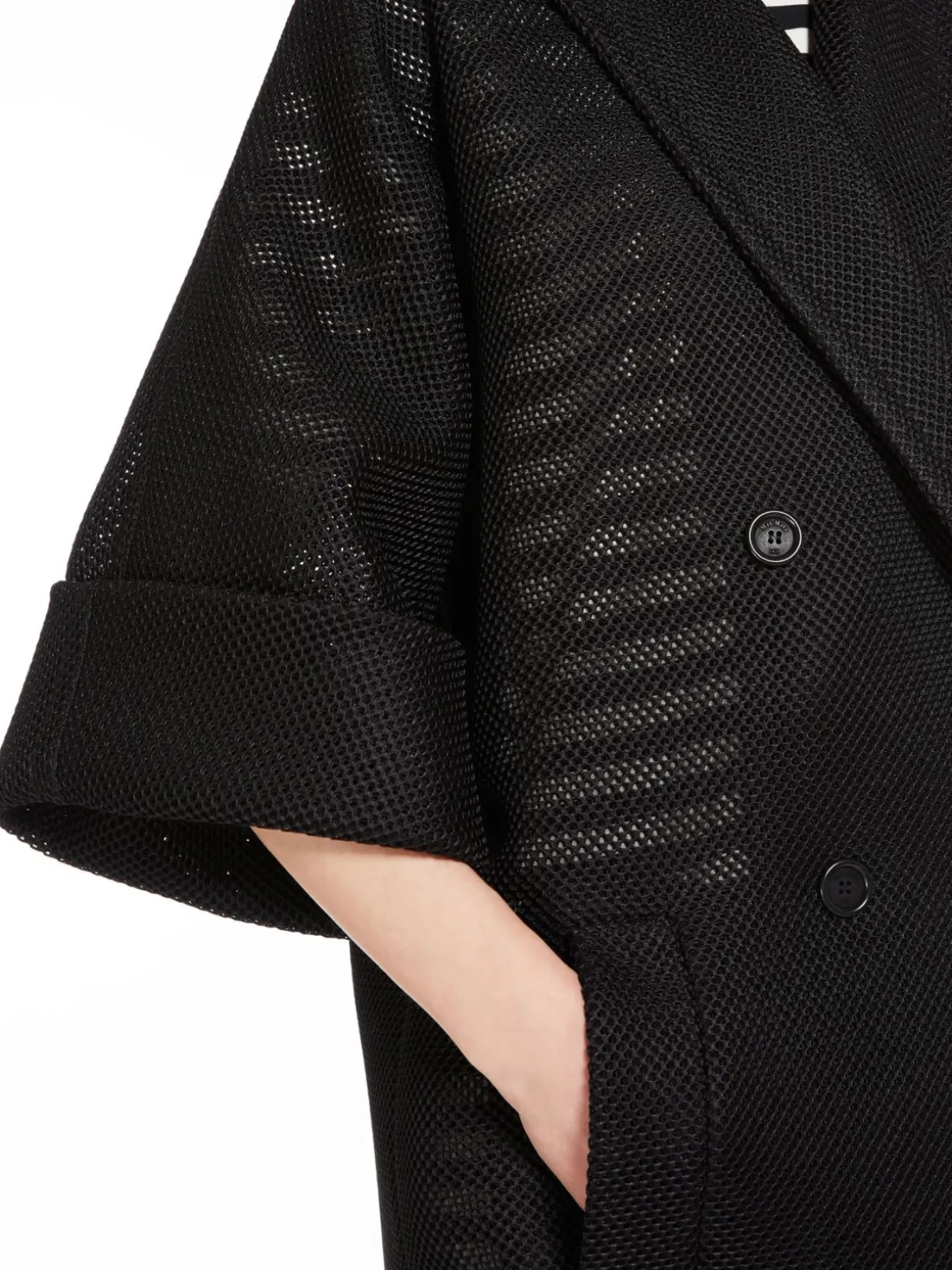 Oversized coat in mesh jersey