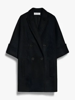 Oversized coat in mesh jersey