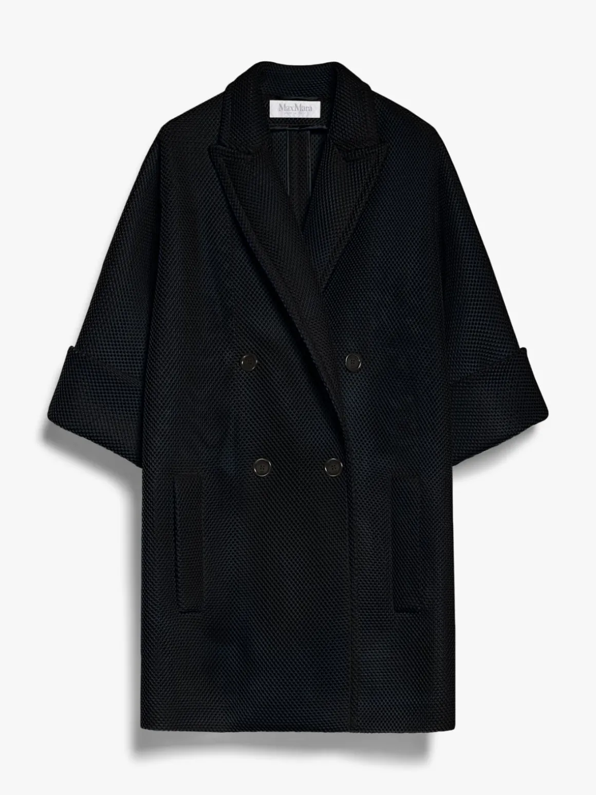 Oversized coat in mesh jersey