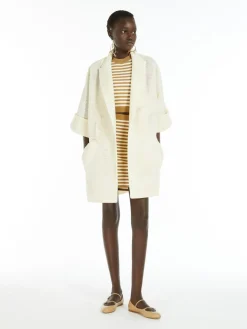 Oversized coat in mesh jersey