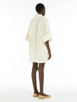 Oversized coat in mesh jersey