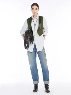 Oversized cotton twill shirt
