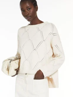 Oversized diamond-knit cotton sweater